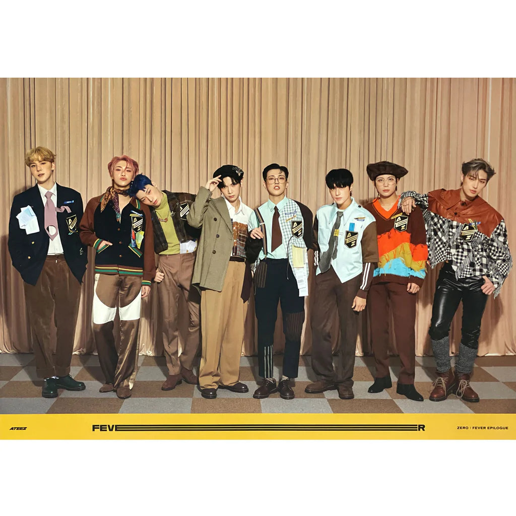 ATEEZ 8th Mini Album 'ZERO : FEVER EPILOGUE' Official Poster - Kpop Merchandise for Fans, Room Decor & Music Collection Display