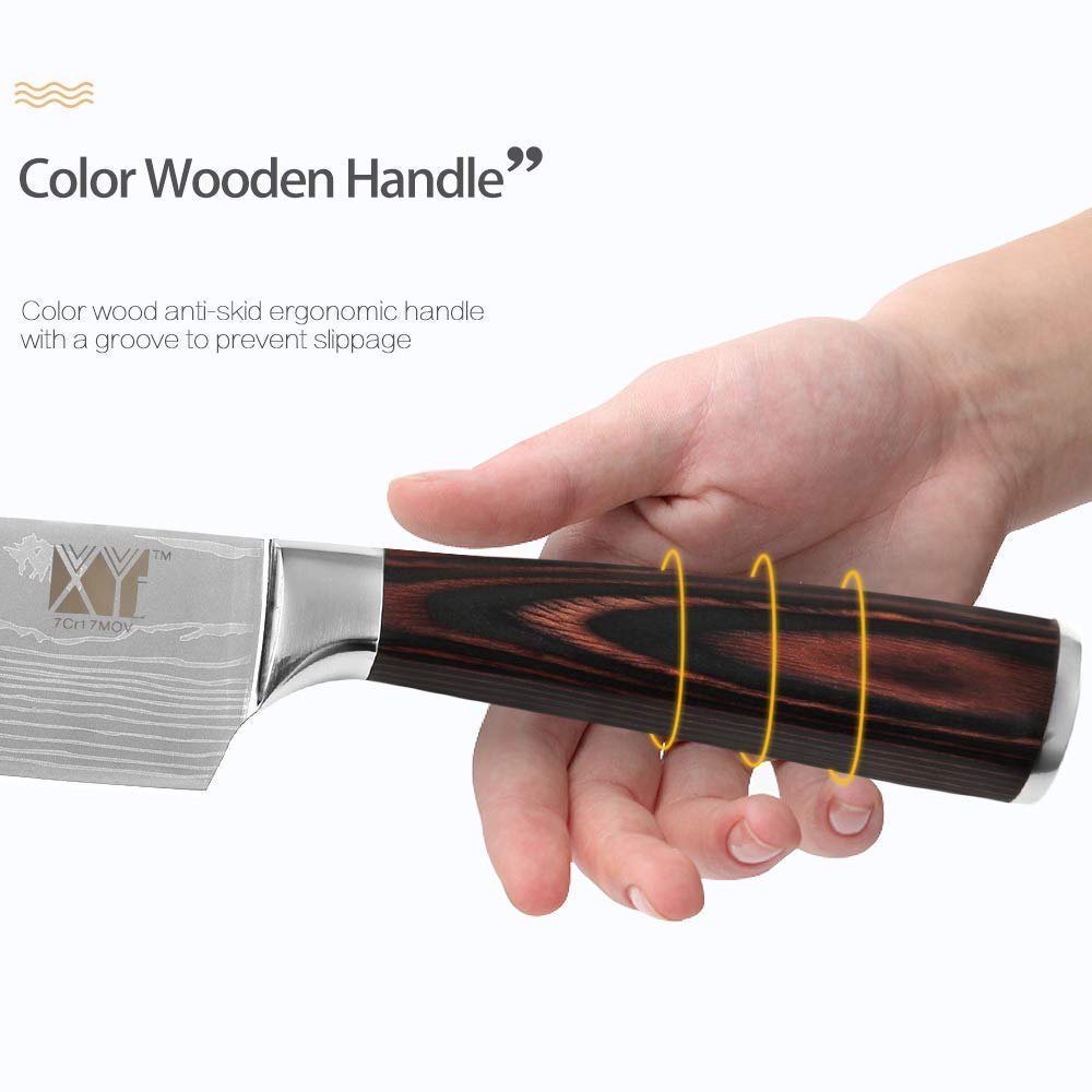 XYJ Full Tang Chinese Kitchen Knife Set - 8