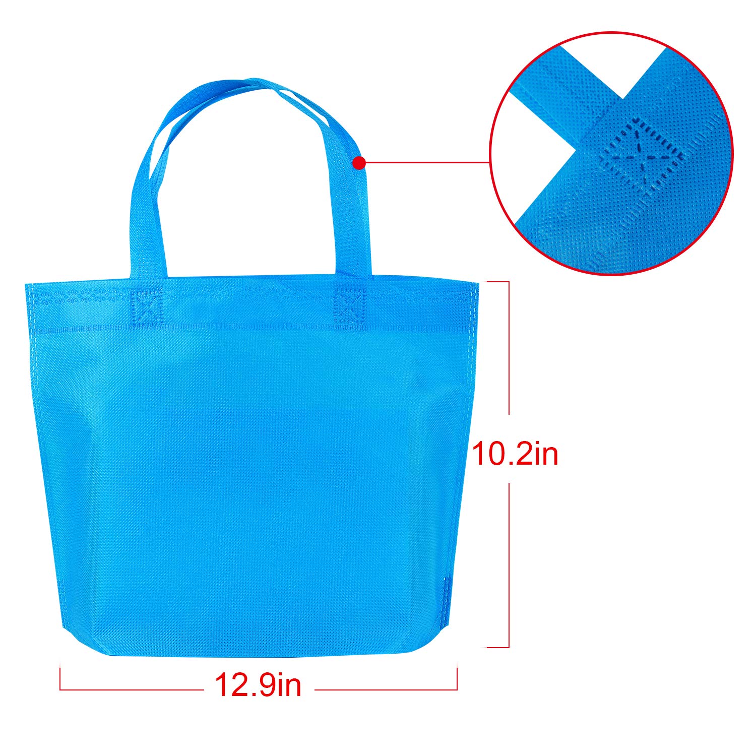 Reusable Non-Woven Rainbow Party Tote Bags - 16 Pack (13 Inch, 8 Colors) for Birthday Favors, Snacks & Toys - Perfect for Parties, Events & Gift Giving