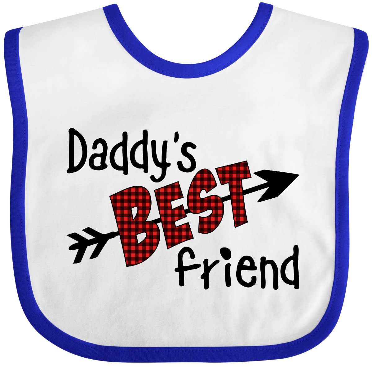 Inktastic Daddy's Best Friend - Arrow and Plaid Letters Baby Bib for Feeding and Playtime