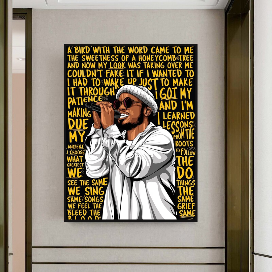 Anderson Paak Singer Rapper Canvas Wall Art Print - Music Inspired Home Decor for Bedroom, Living Room & Office - Perfect Gift for Fans & Music Lovers