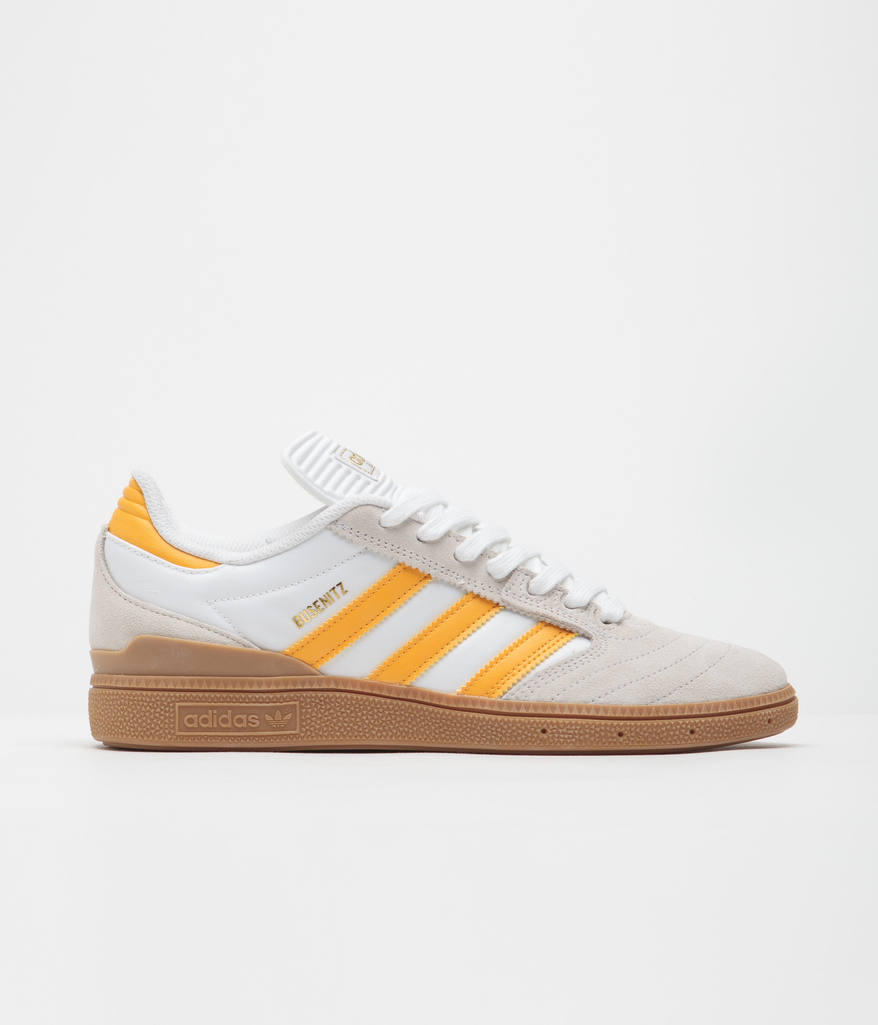 Adidas Busenitz Pro Skateboarding Shoes - Crystal White, Yellow & Gum Sole | High-Performance Grip & Durability for Skaters | Perfect for Street Skating & Casual Wear