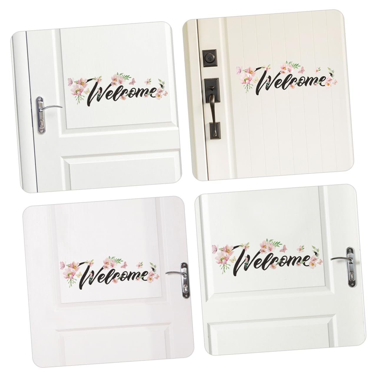 Yardenfun PVC Self-Adhesive Welcome Stickers - Floral Wall Decals for Bedroom & Living Room Decor - Removable Home Decorative Wall Stickers - Perfect for Home, Office & Nursery Wall Decoration