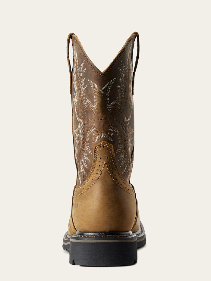 Ariat Men's Sierra Wide Square Toe Work Boots - Aged Bark Tan - Durable Safety Boots for Construction, Ranch & Outdoor Work
