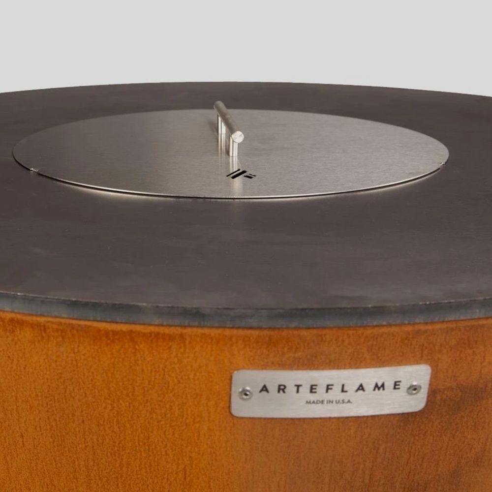Arteflame One Series 20 Inch Corten Steel Fire Pit - Outdoor Backyard Fireplace for Camping, Patio, and Garden Gatherings