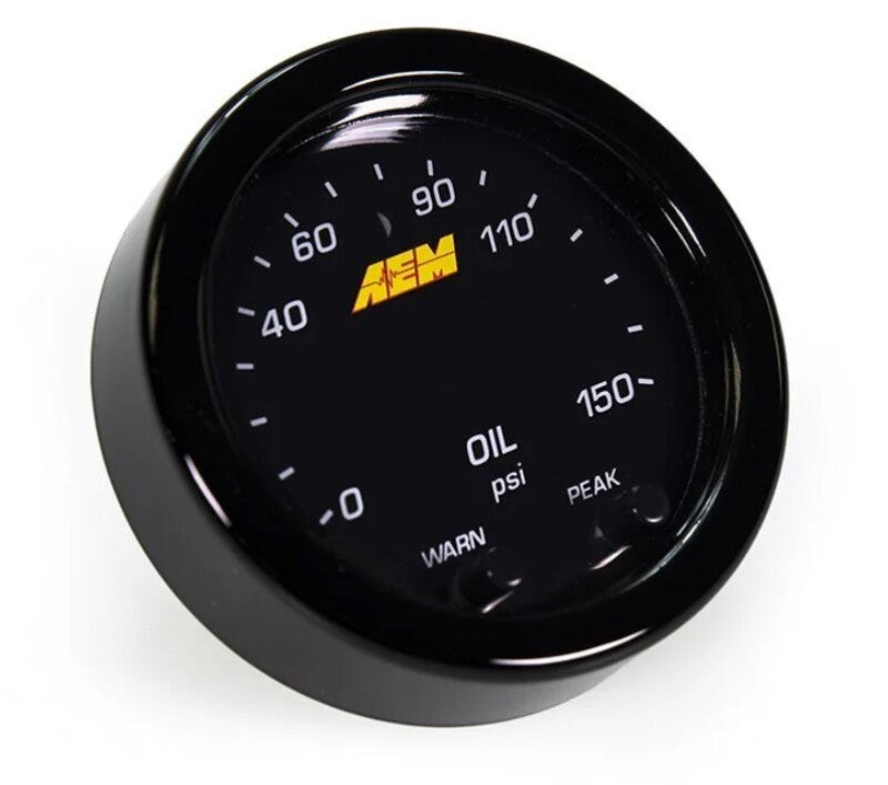 AEM X Series 0-150 PSI Oil Pressure Gauge Kit - High Performance Engine Monitoring for Cars, Trucks & Racing Vehicles