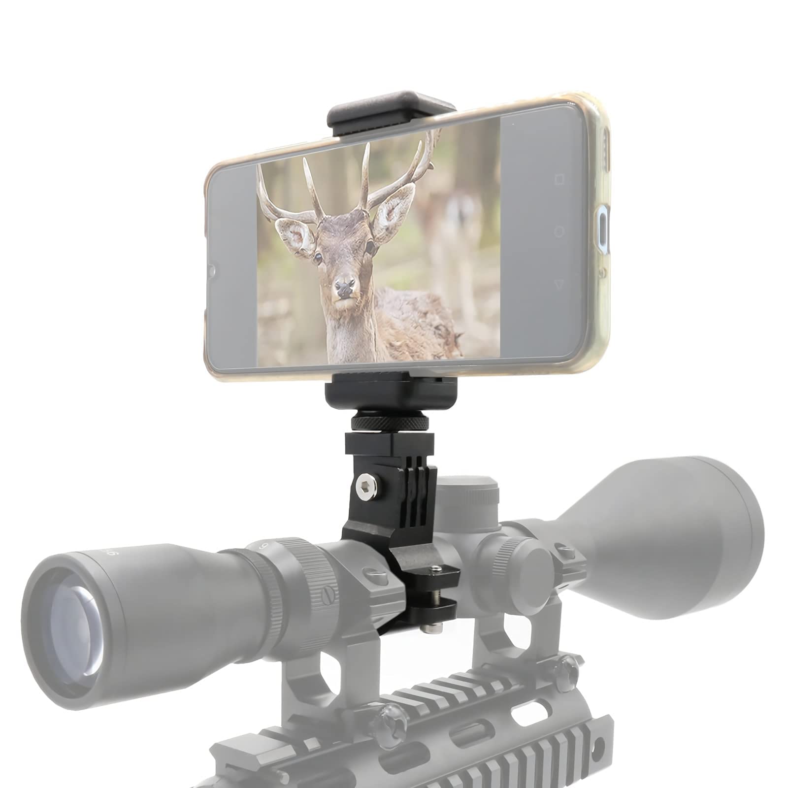 Higoo Universal Phone Mount Holder - Adjustable Scope & Camera Adapter for Bikes, Motorcycles, Guns - Durable Handlebar Phone Mount for Outdoor Sports, Hunting, Cycling & Action Photography