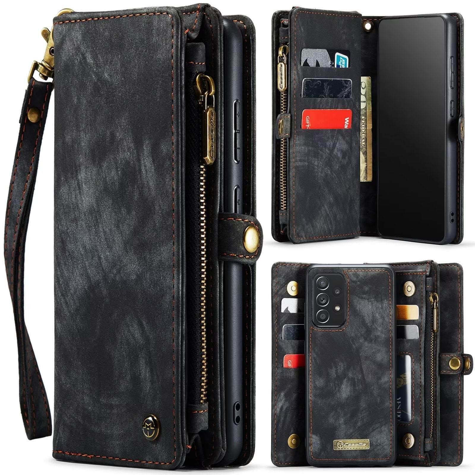 Samsung Galaxy A54 Wallet Case with Detachable Card Holder - Slim Protective Cover for Everyday Use & Travel