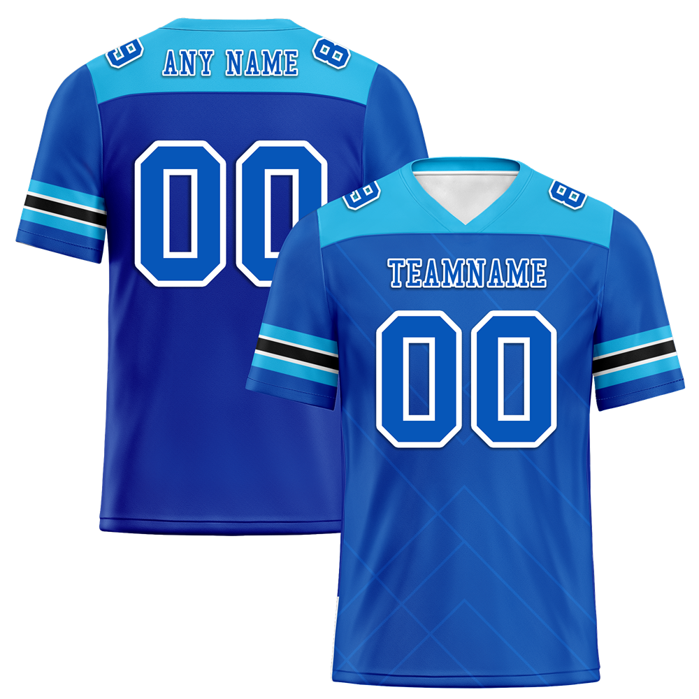 Custom Blue Striped Personalized Authentic Football Jersey FBJ02 - Perfect for Game Day, Team Sports & Fan Gear Collection