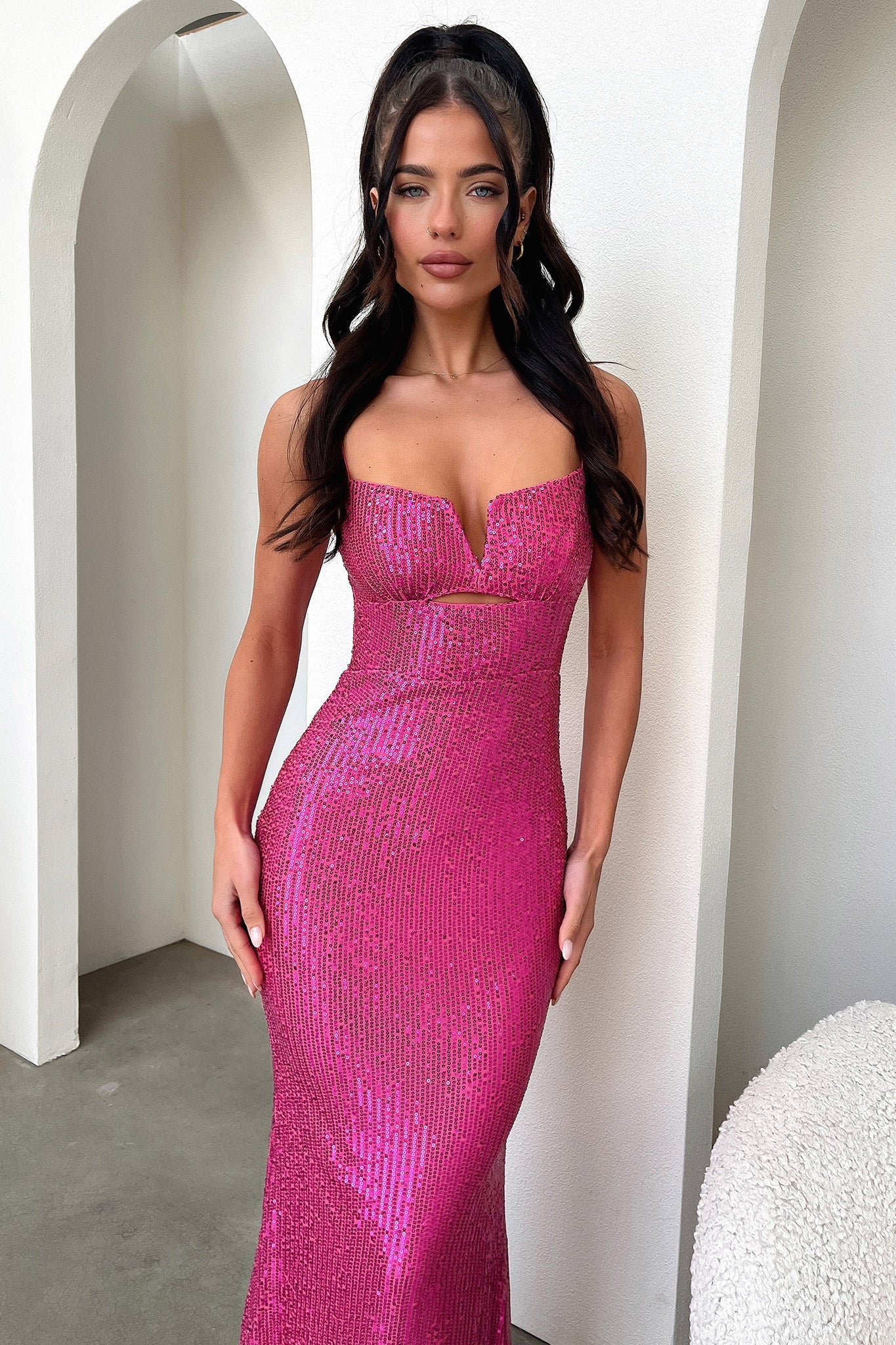 Bonnie Maxi Dress in Hot Pink | Flowy Long Summer Dress for Women | Perfect for Beach, Vacation & Casual Outings