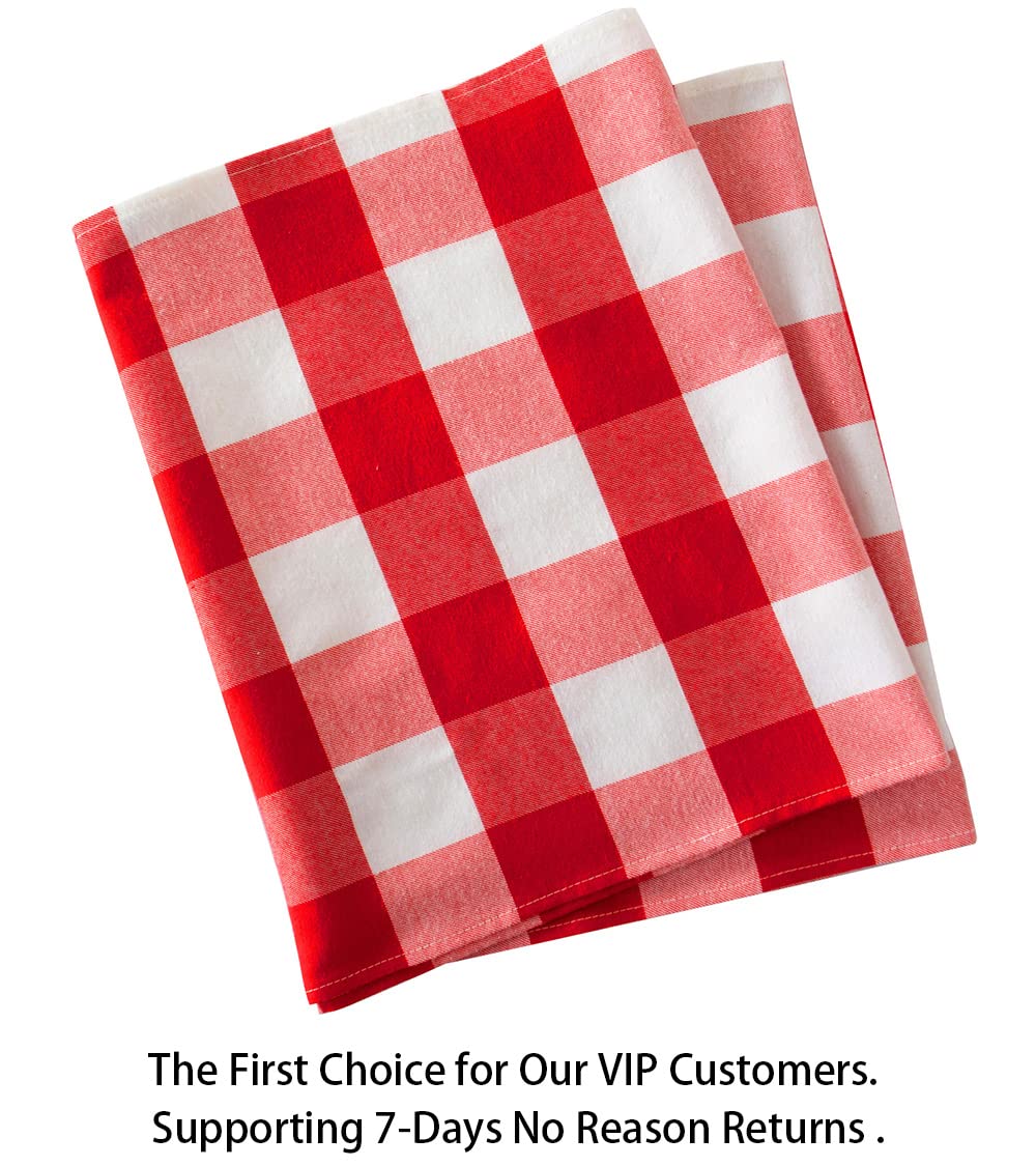 Buffalo Check Table Runner 13x72 Inches - Red and White Cotton Checkered Table Cover for Farmhouse, Kitchen & Dining Room Decor - Perfect for Family Dinners, Holiday Parties & Rustic Weddings