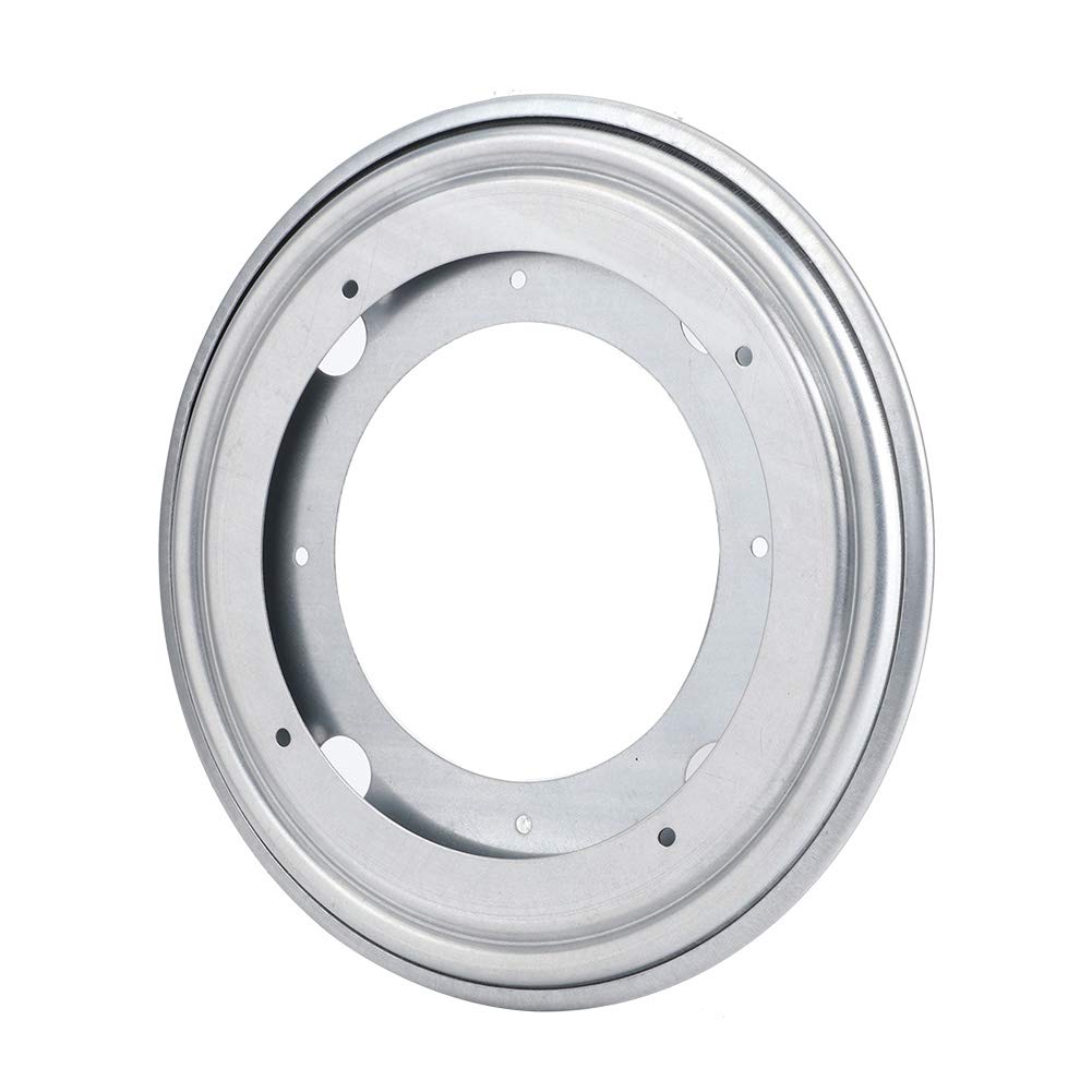 Corner Swivel Plate Lazy Susan Turntable - 8 Inch Silver Cabinet Organizer for Pantry, Refrigerator & Baking Supplies | Space-Saving Kitchen Storage Solution