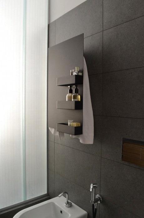 Mg12 Geometric Rectangle & Shelf Towel Warmer - 18W x 27H - Perfect for Bathrooms, Spas, and Luxury Home Decor