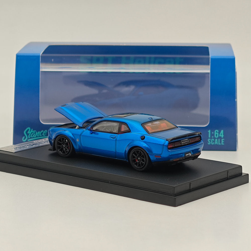 1:64 Scale SH Dodge SRT Hellcat Muscle Sports Diecast Model Car - Blue Collectible Toy for Adults & Kids - Perfect for Display, Gifts, and Racing Game Scenes