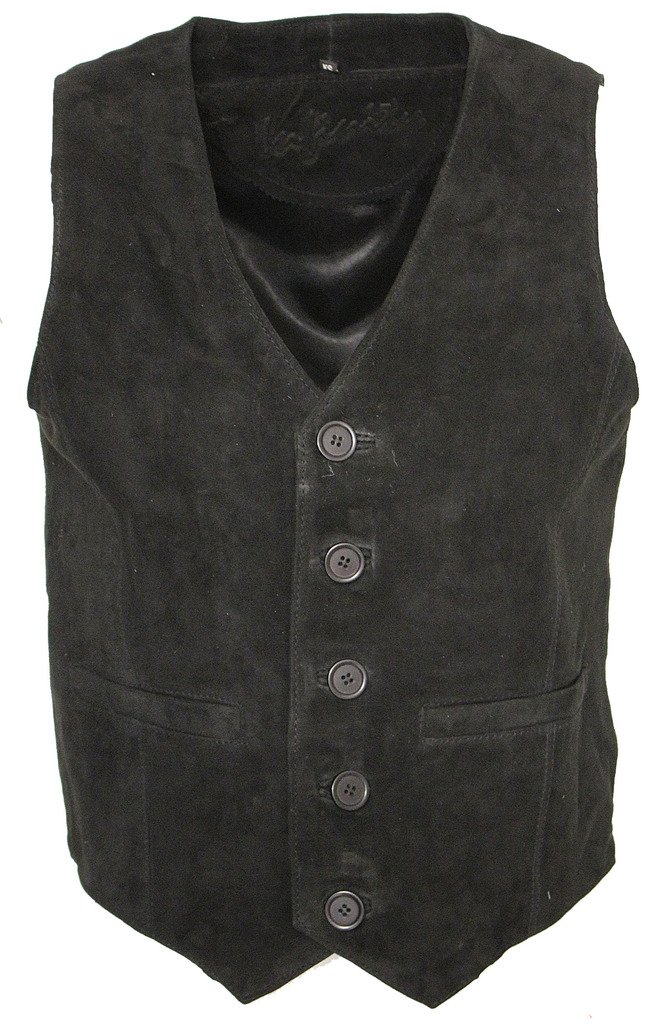 Men's Classic Black Goat Suede Leather Waistcoat Vest | Smart Formal & Casual Wear for Office, Weddings & Night Out