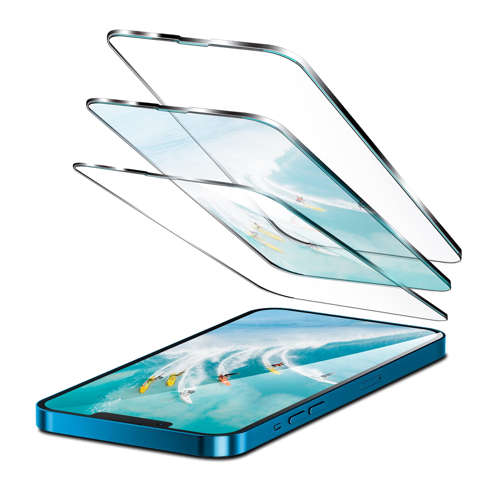 ORIbox 3-Pack Tempered Glass Screen Protector for iPhone 12 Pro Max - HD Clear, Anti-Scratch, Bubble-Free - Perfect for Everyday Protection, Gaming & Work Use