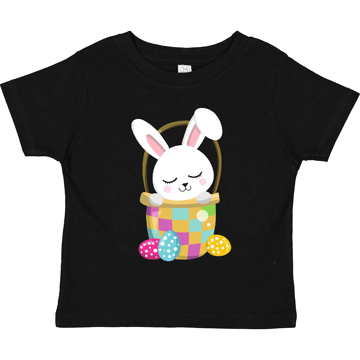 Inktastic Easter White Bunny Cute Bunny Easter Eggs Toddler T-Shirt - Soft Cotton Kids Tee for Easter Celebrations & Spring Outfits