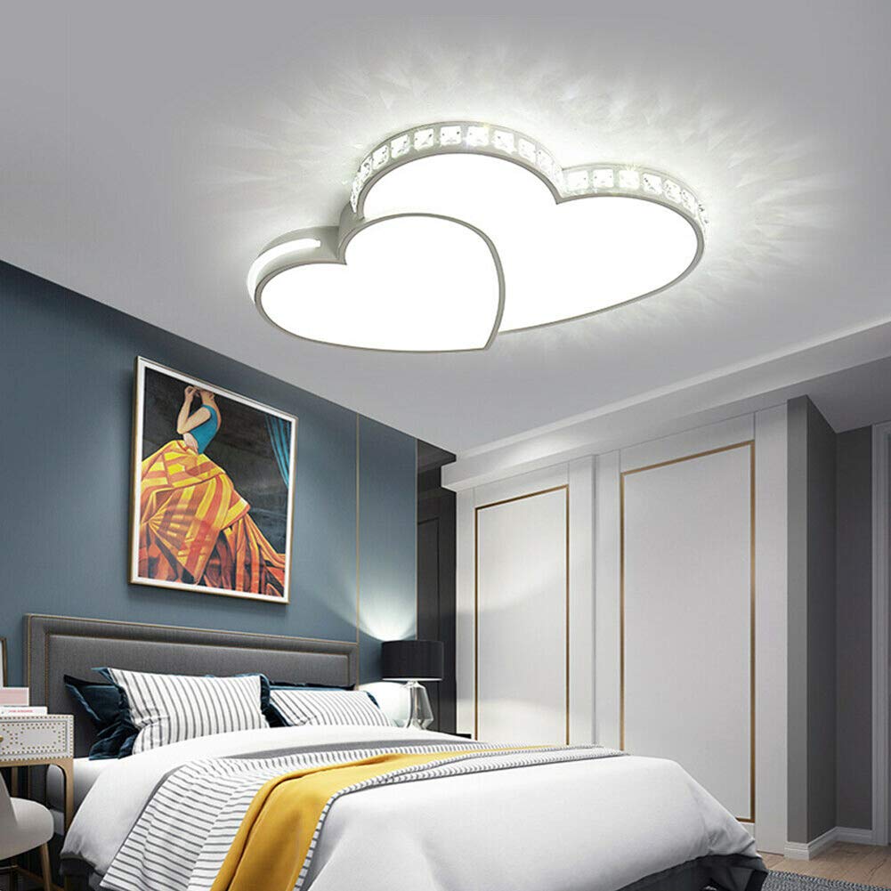 Modern LED Crystal Chandelier - Energy Saving Ceiling Light with High Light Transmittance, Heart-Shaped Metal Fixture for Living Room, Bedroom, Dining Room & Kitchen | Perfect for Romantic Dinners, Home Decor & Ambient Lighting
