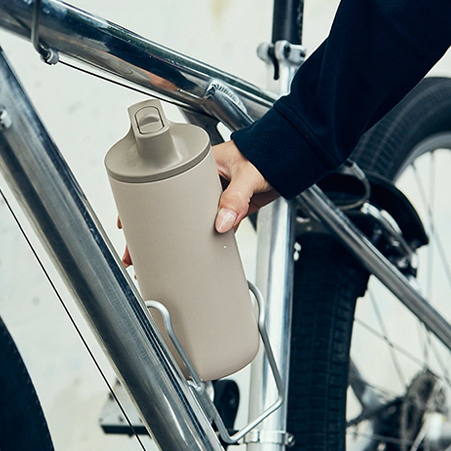 Kinto Active Tumbler 16oz Insulated Stainless Steel Travel Mug - Sand Beige | Leakproof Coffee Thermos for Commuting, Hiking & Office Use