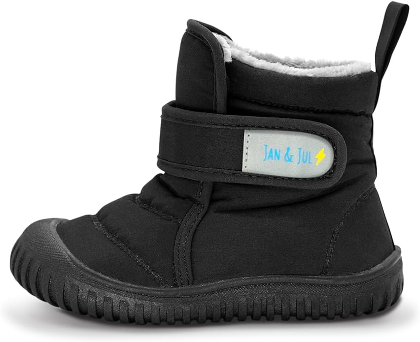 Jan & Jul Black Toasty Dry Booties - Waterproof Winter Boots for Kids - Perfect for Snow Play, Rainy Days & Cold Weather Outdoor Activities