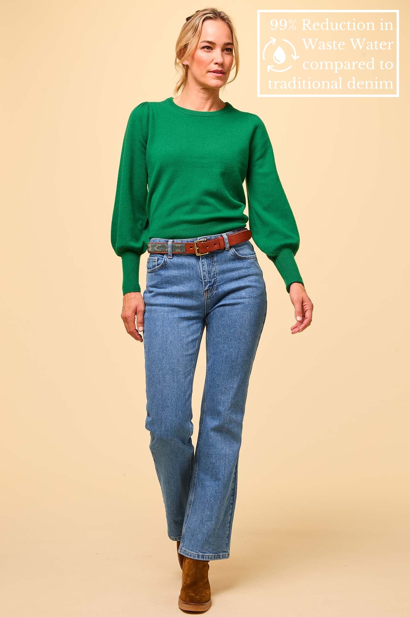 Stylish Women's Denim Boot Cut Jeans | Mid Wash Blue | Comfortable & Flattering Fit for Casual Wear, Office & Night Out