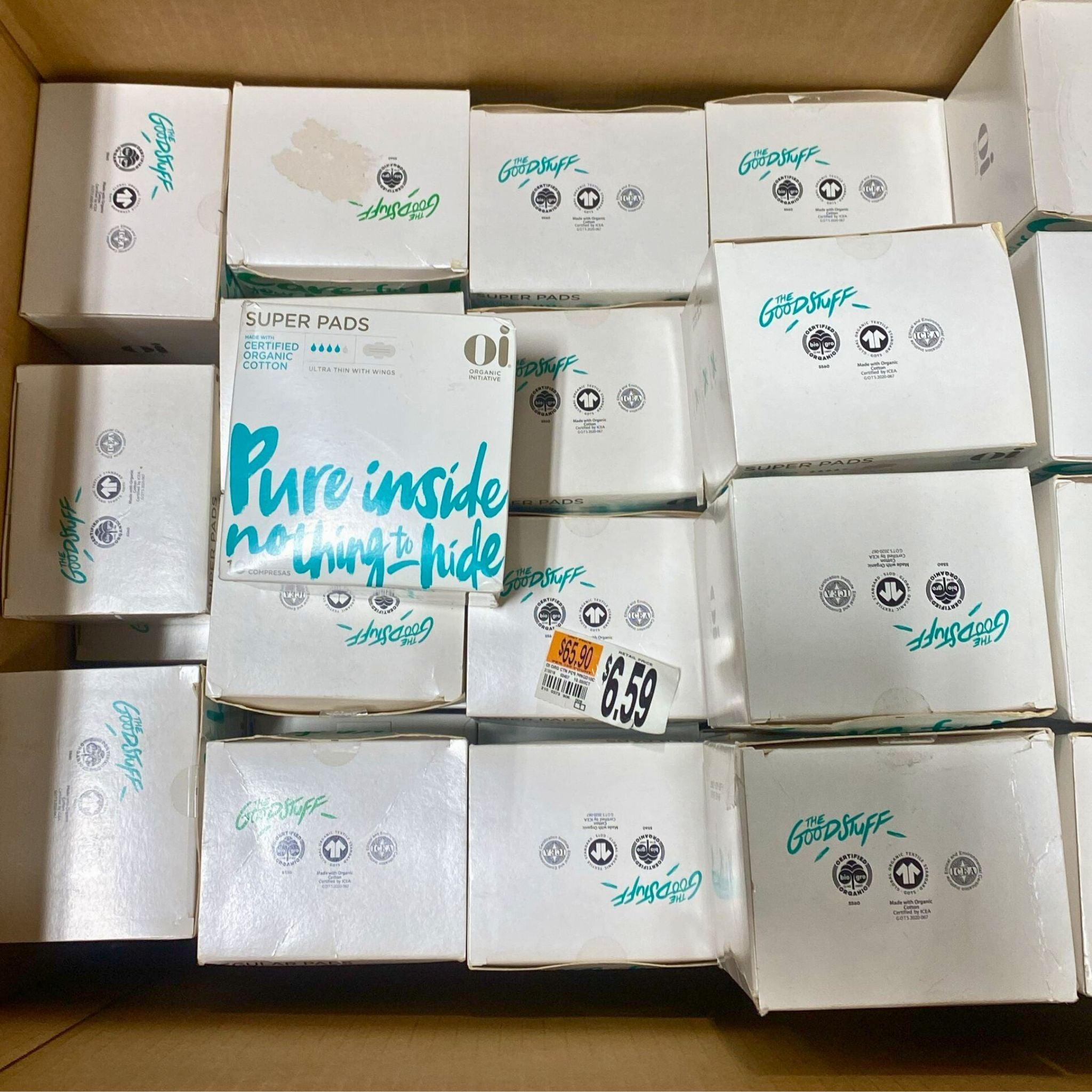 Organic Cotton Super Pads by OI Organic Initiative - 50 Count Pack | Ultra Absorbent & Hypoallergenic | Perfect for Overnight Protection & Heavy Flow Days