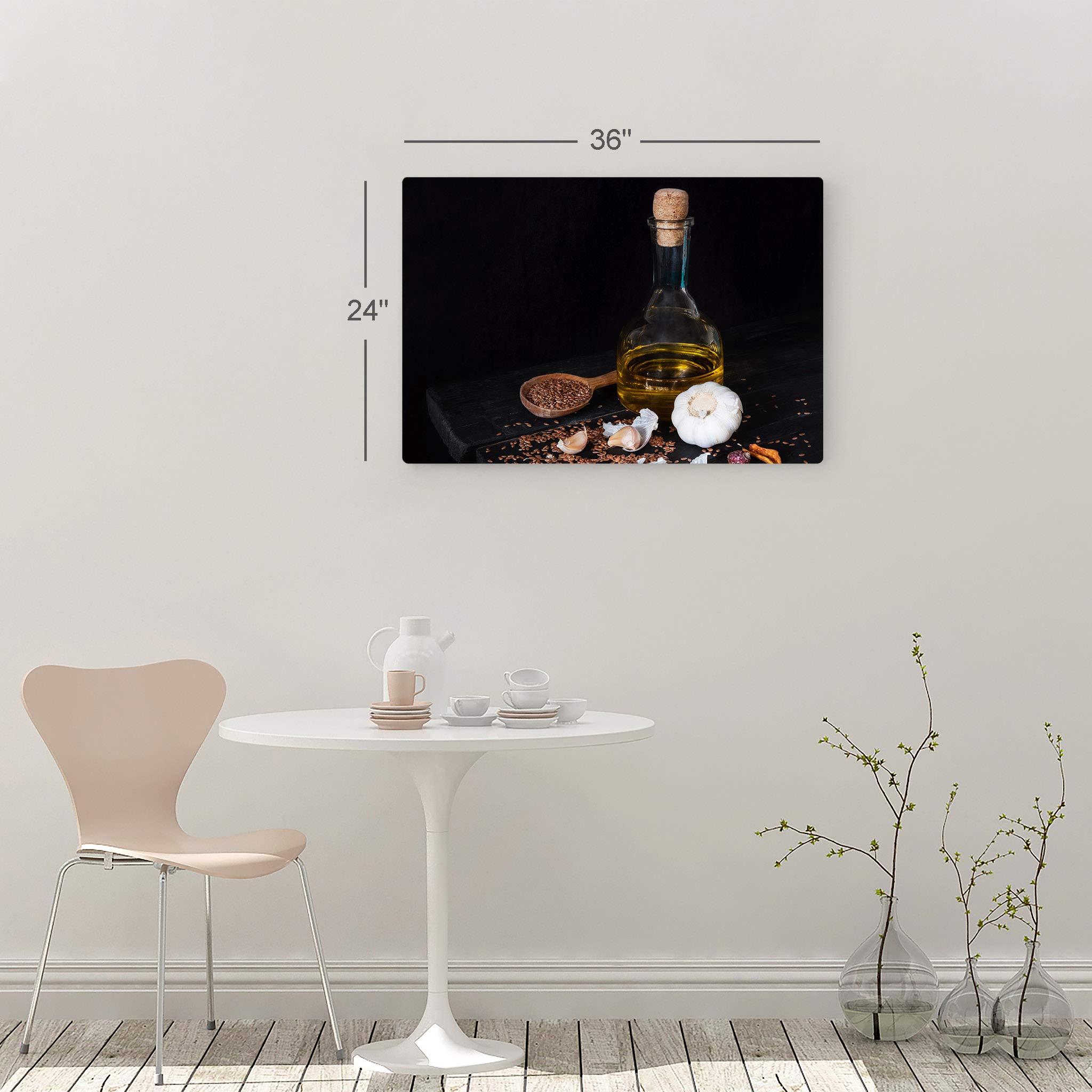 Olive Oil Garlic & Sesame Seeds Metal Wall Art Print - 30x40 Inch Kitchen Decor for Restaurant, Cafe & Farmhouse - Modern Housewarming Gift Made in USA | Perfect for Dining Room & Culinary-Themed Spaces