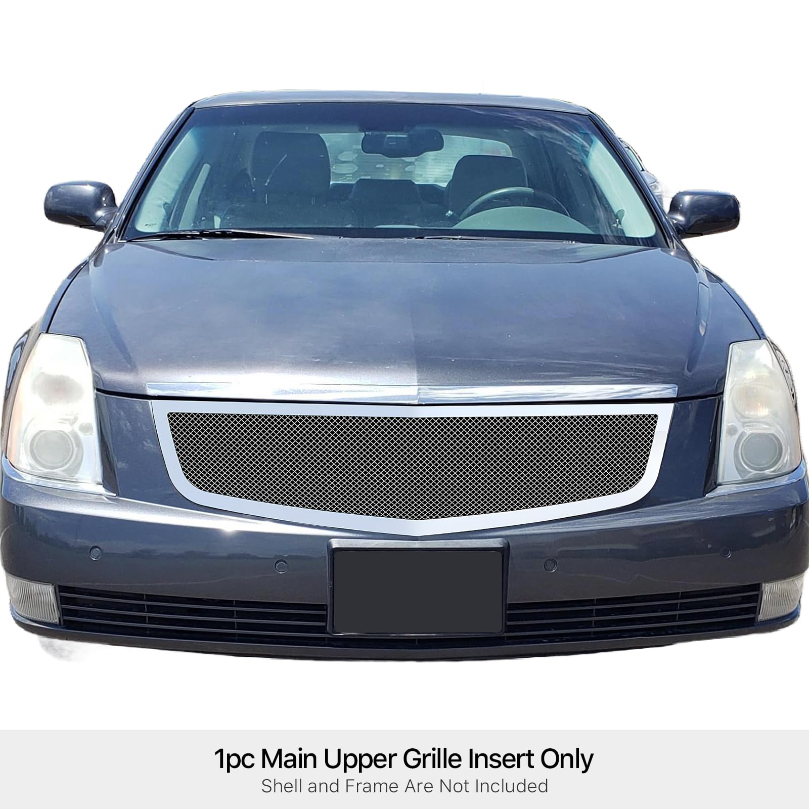 APS Compatible with Cadillac DTS 2006-2011 Upper Chrome Mesh Front Grille Insert S18-T16767A - Replacement Grille for Enhanced Vehicle Appearance & Style