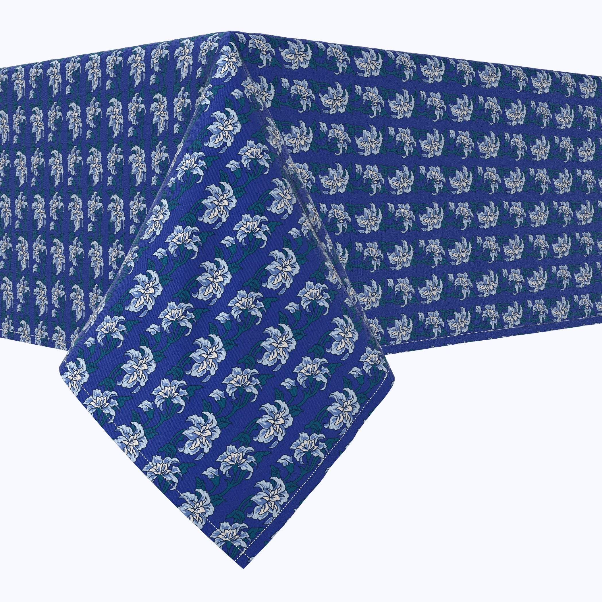 Blue Shaded Peony Flowers Cotton Rectangles - Soft & Stylish Home Decor for Living Room, Bedroom, or Office