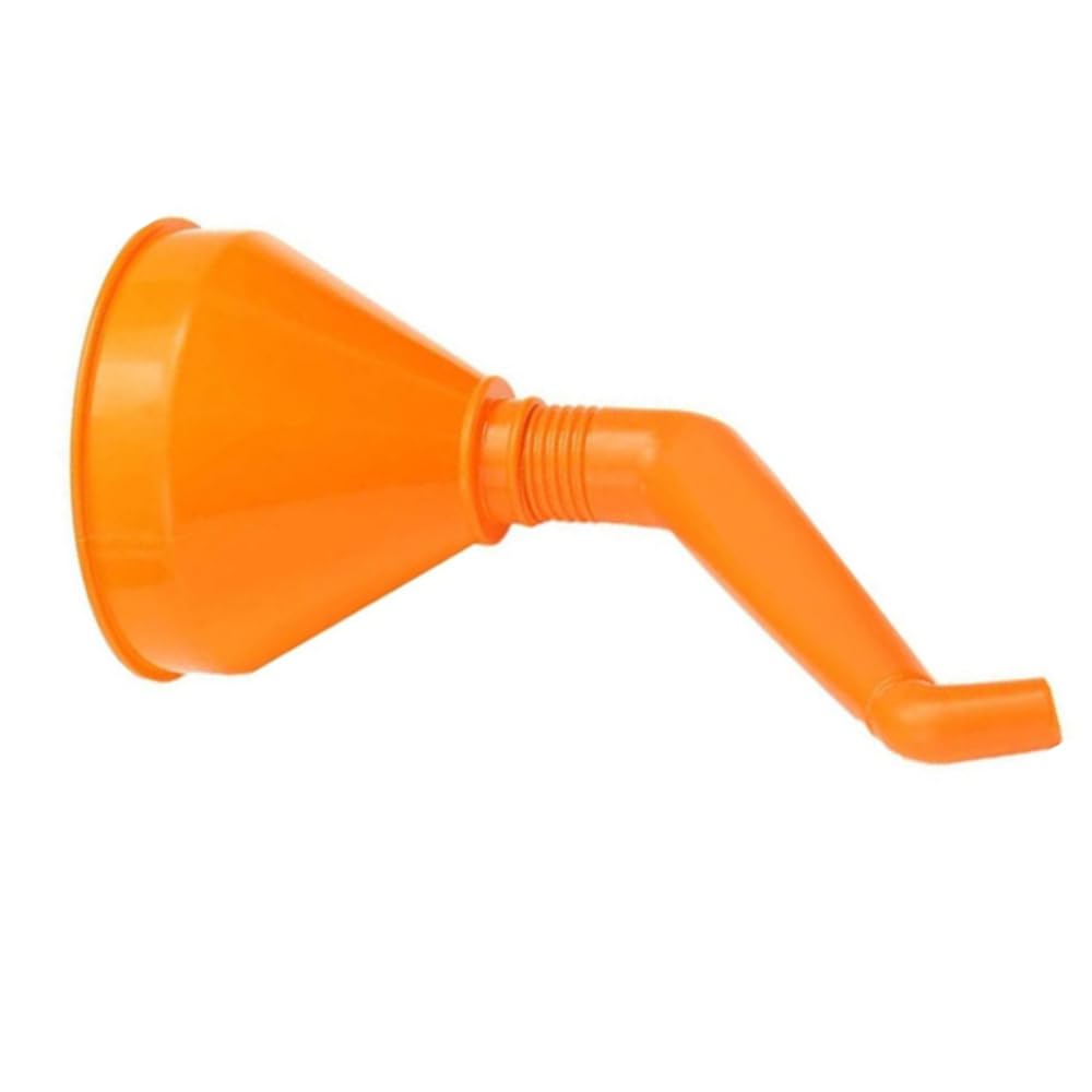 Right Angle No-Spill Oil Funnel - Flexible Long Neck Extension for Automotive & Motorcycle Fluid Transfer | Multi-Function Plastic Funnel for Easy Engine Oil, Coolant & Fuel Filling | Perfect for DIY Car Maintenance & Garage Use