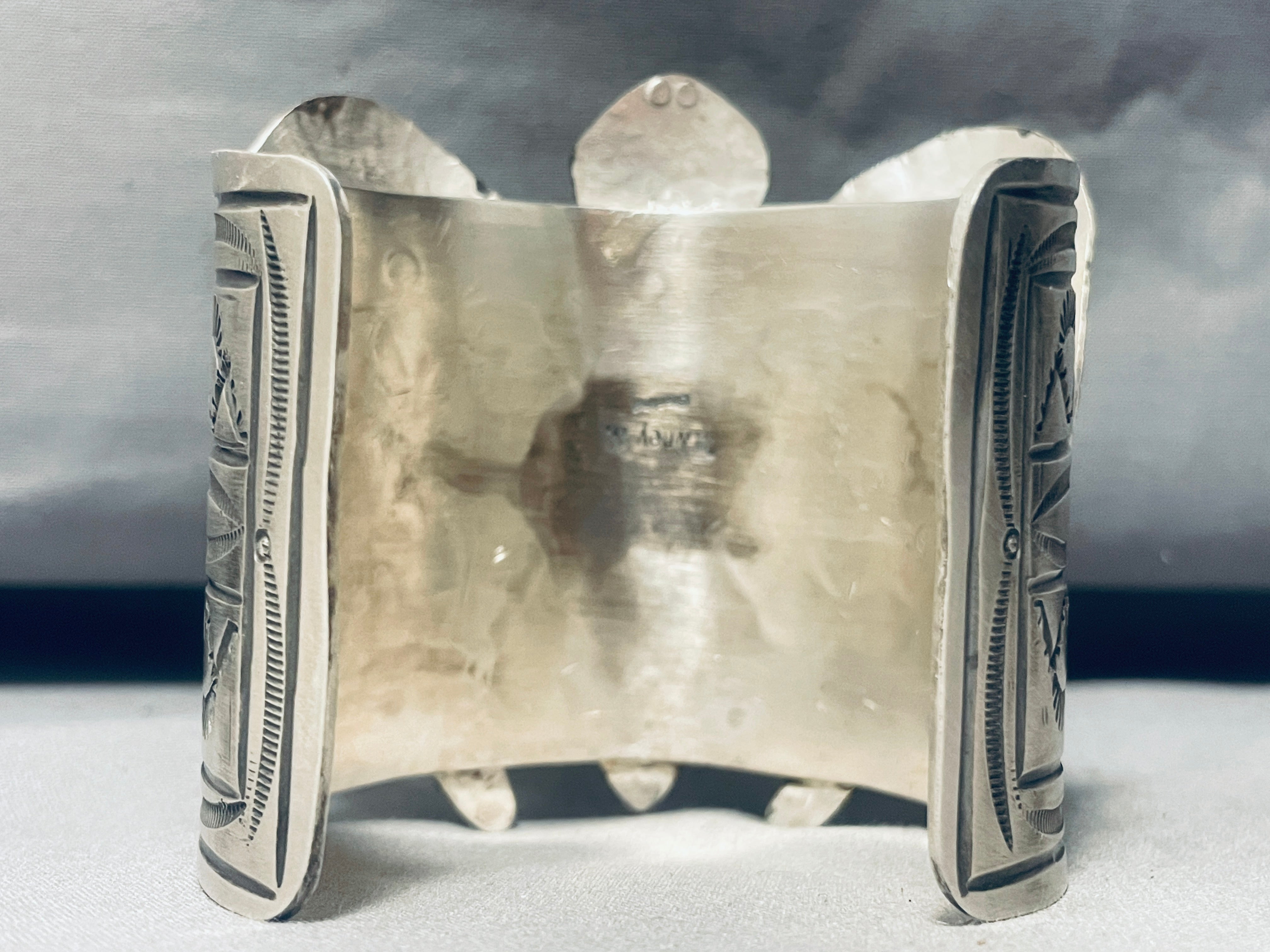 164 Grams Sterling Silver Navajo Turquoise Cuff Bracelet for Men - Authentic Native American Handmade Jewelry - Perfect for Gifts, Weddings & Special Occasions
