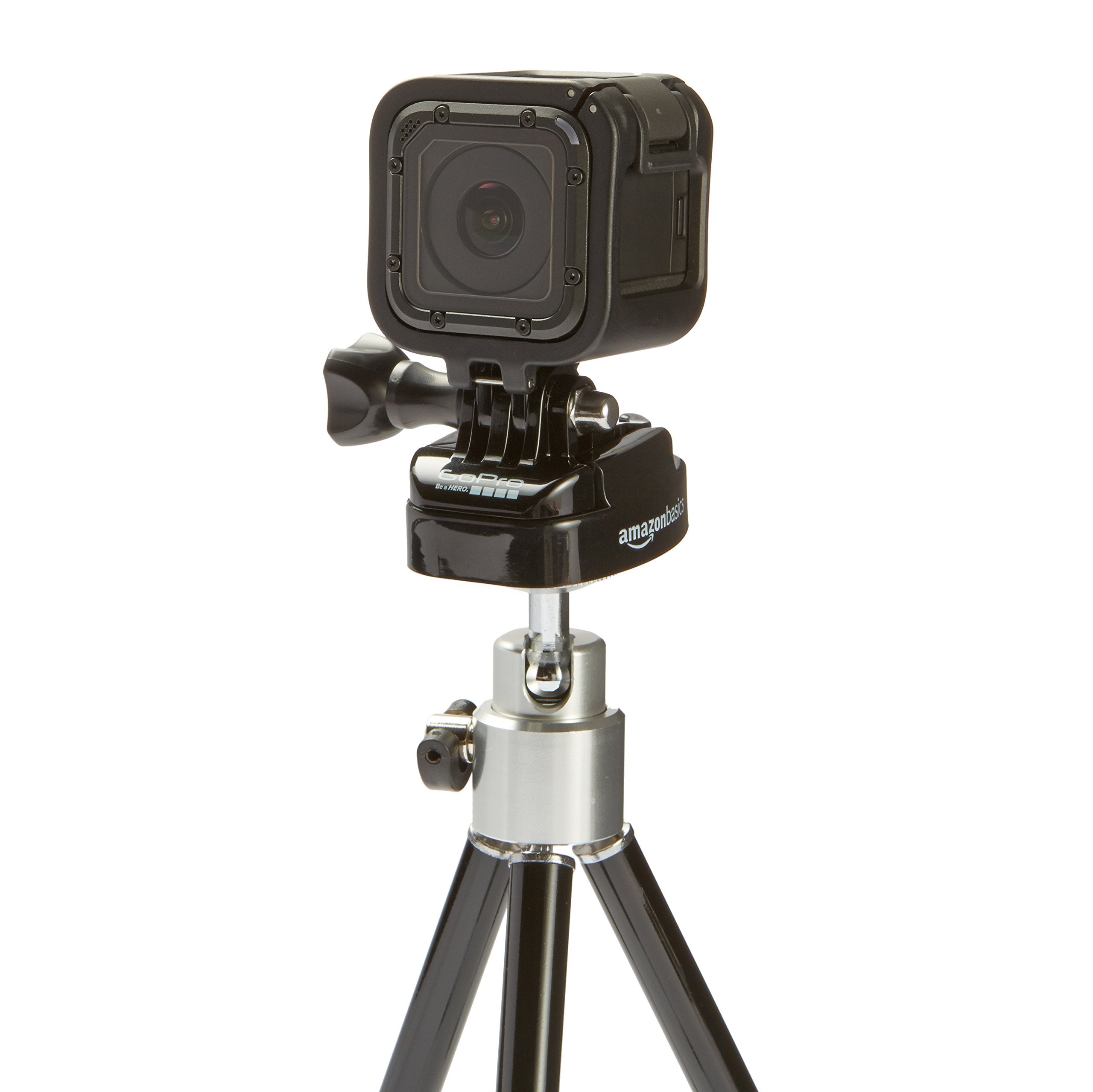 Amazon Basics Universal Tripod Mount for GoPro Hero 11/10/9/8/7/6/5 - Lightweight Aluminum Alloy Camera Mount Adapter - Perfect for Vlogging, Travel Photography & Action Sports Recording