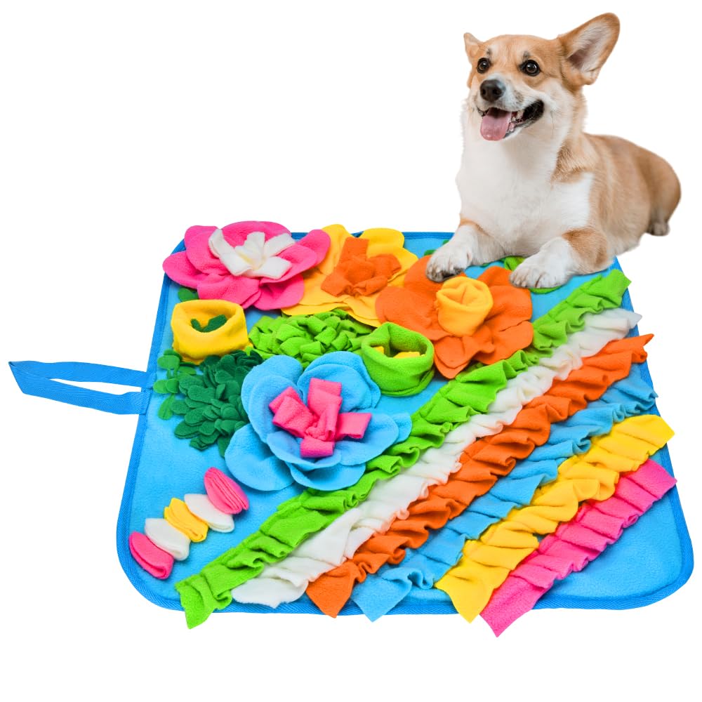 Interactive Snuffle Mat for Dogs & Small Pets - Slow Feeding Puzzle Toy for Cats, Rabbits - Treat Dispenser for Training, Stress Relief & Mental Stimulation - Perfect for Boredom Busters & Anxiety Relief (Blue)