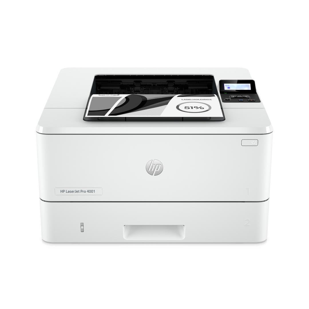 HP LaserJet Pro 4001dw Wireless Monochrome Laser Printer for Office - Fast Printing, Duplex Scanning, Secure Networking (2Z601F) | Ideal for Home Office, Small Business & Remote Work