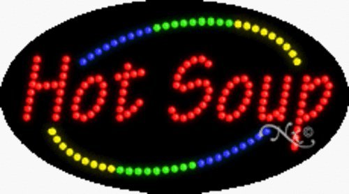 Hot Soup Flashing & Animated LED Sign - High Impact, Energy Efficient Restaurant Decor for Diner, Cafe & Bar