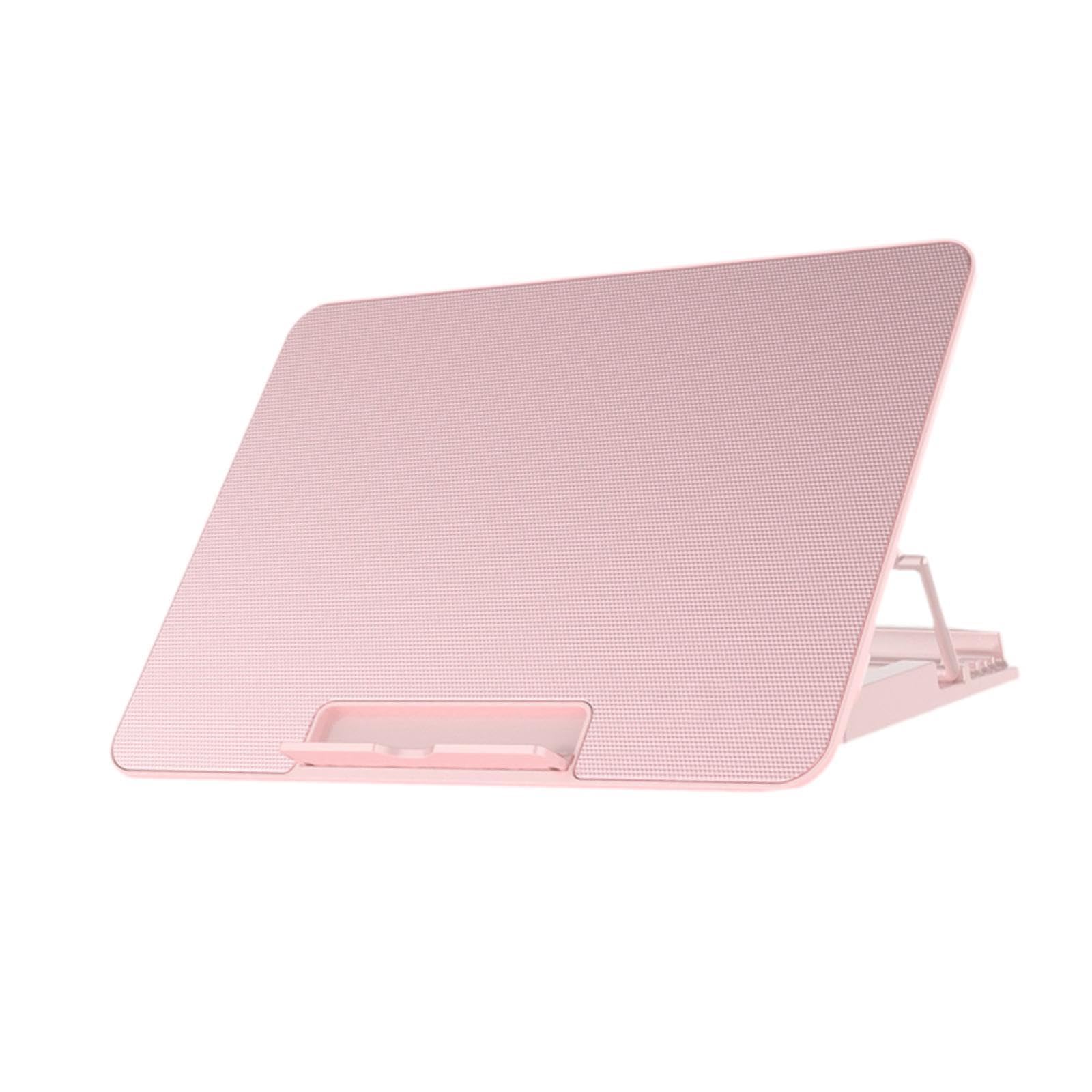 Dickly Laptop Cooling Pad with 6 Adjustable Heights & Dual USB Ports - Adjustable Fan Speed Pink Laptop Stand for Home Office & Gaming Use