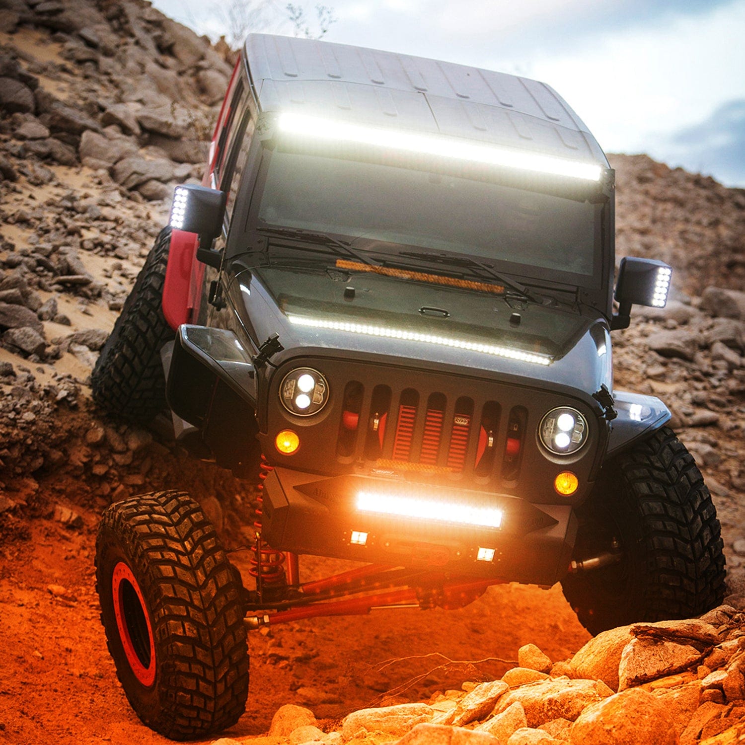 12-Inch 300W Triple Row LED Light Bar with 16AWG Wiring Harness & 5-Pin Rocker Switch - Amber Off-Road Lighting for Trucks, ATVs, UTVs, Boats & Trailers