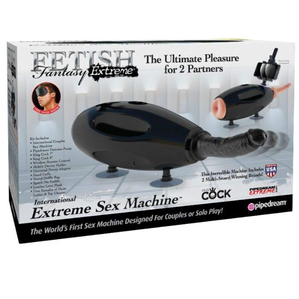 Pipedream Fetish Fantasy Extreme International Sex Machine - Powerful Adult Toy for Men & Women (Black/Light, One Size) - Perfect for Solo Play & Couples' Intimate Moments