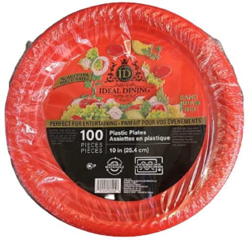 10 Inch Disposable Red Plastic Plates - Bulk 2000 Pack | Microwave Safe, Elegant & Durable for Restaurants, Hotels, Delis, Catering & Party Events | Perfect for Weddings, BBQs, Picnics & Formal Gatherings