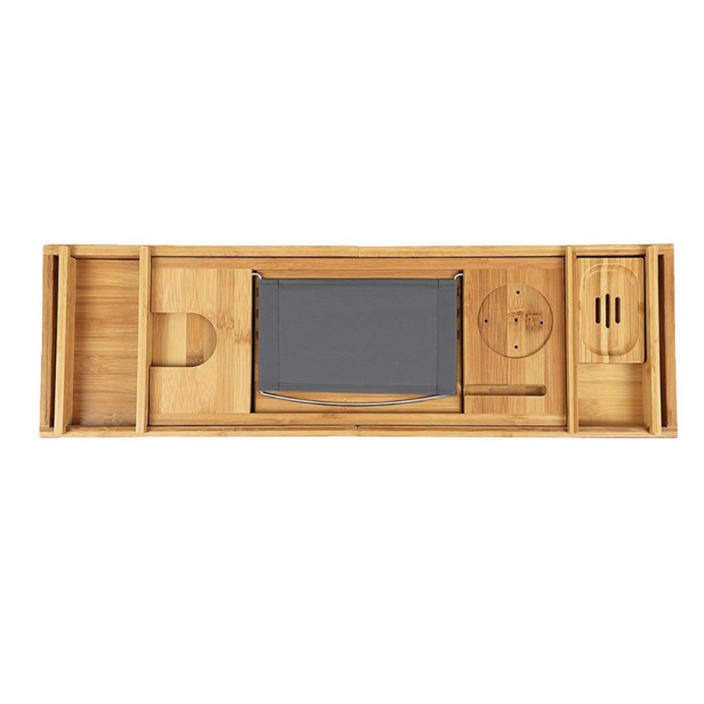 Large Bamboo Bathtub Tray - Bathtub Caddy & Bed Desk for Relaxation