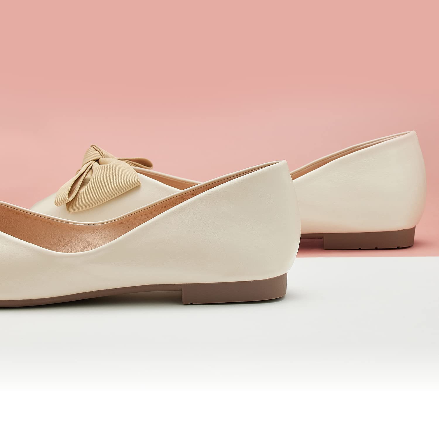 C.Paravano Women's Square Toe Leather Ballet Flats - Slip On Comfortable Casual Shoes for Work, Office & Everyday Wear