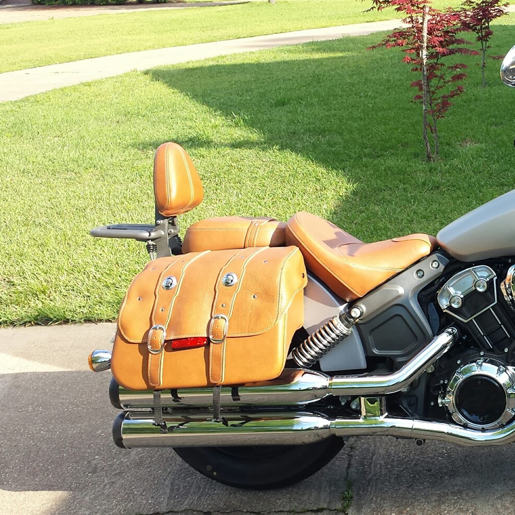 Detachable Passenger Backrest Sissy Bar with Luggage Rack for Indian Scout Sixty 2016-2024 - Comfortable & Secure Riding Accessory for Long Distance Motorcycle Trips