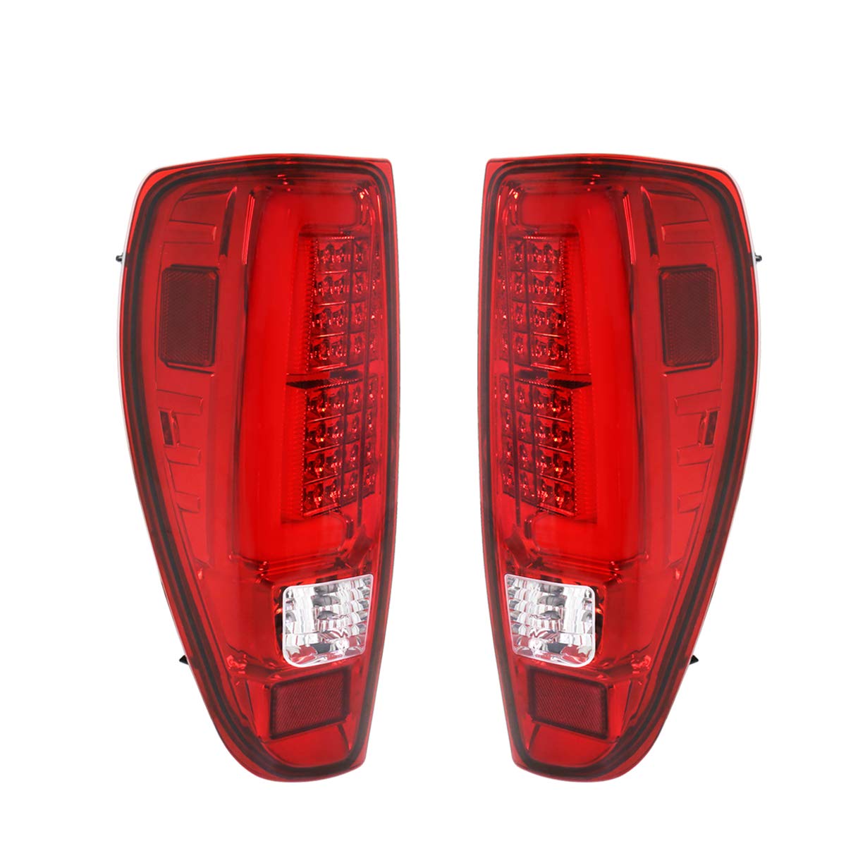 2004-2012 Chevy Colorado & GMC Canyon LED Tail Lights - Red Streak Tube Design with Chrome Housing & Red Lens | Replacement Parts for Enhanced Visibility & Style | Perfect for Night Driving & Custom Truck Upgrades