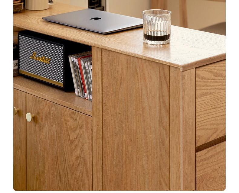 Solid Oak Wood Modern Nordic Sideboard - Mid-Century Buffet Cabinet for Dining Room, Living Room & Entryway Storage