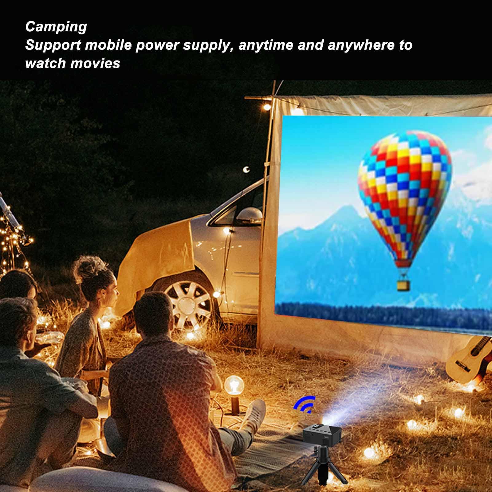 Mini Projector 1080P Full HD - Portable Home Theater Projector with Eye Protection for Movies, Gaming & Outdoor Use | Compatible with Phone, Laptop & TV for Home, Office & Backyard Entertainment