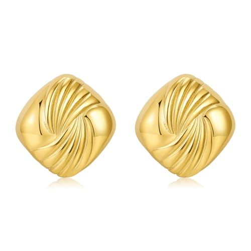 Gold Square Earrings