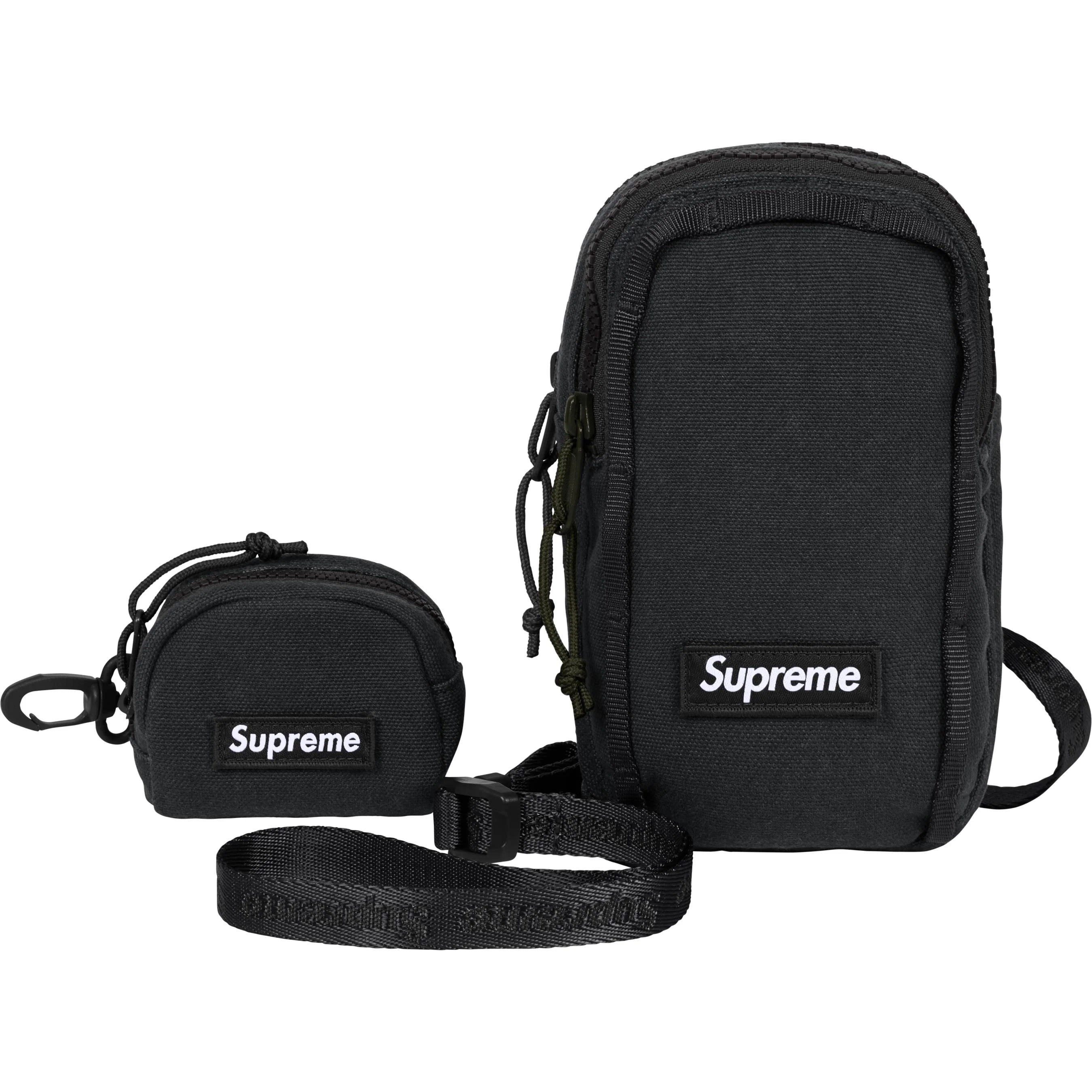 Supreme SS25 Camera Bag with Mini Pouch - Black Compact Crossbody Bag for Travel, Photography & Everyday Use