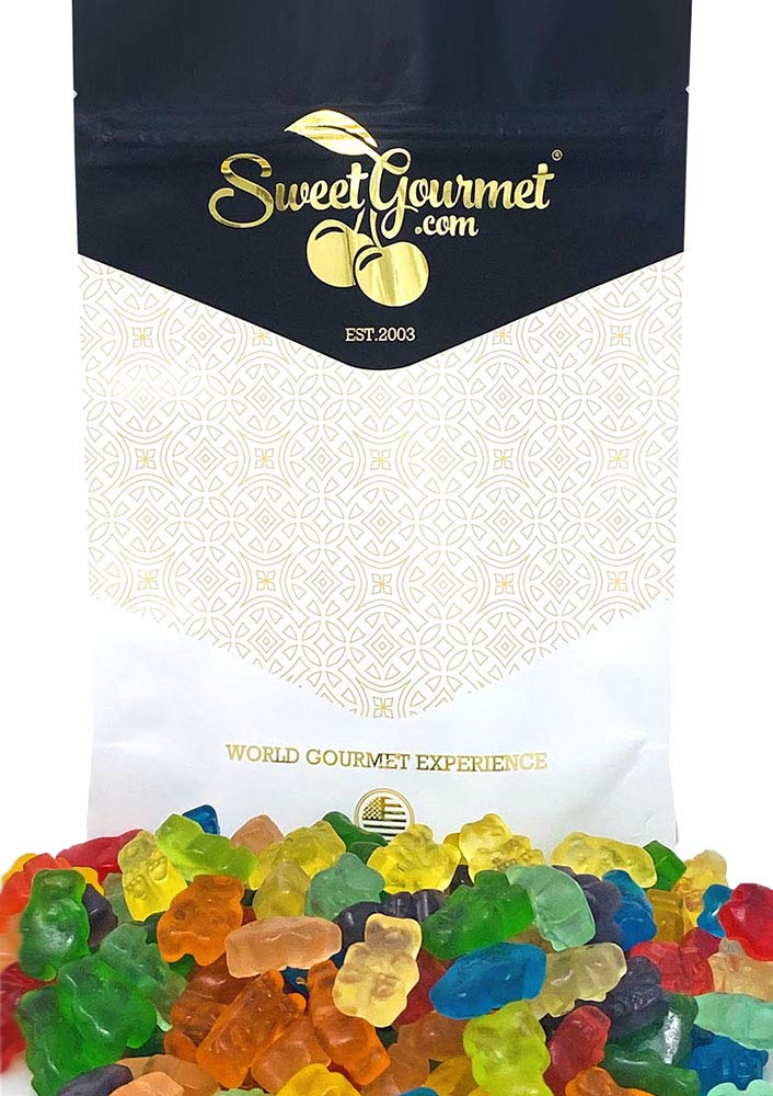 SweetGourmet Gummi Bears - 12 Delicious Fruit Flavors | 1 Pound Bulk Candy for Parties, Snacks & Gift Baskets | Soft & Chewy Candy Treats for Kids & Adults
