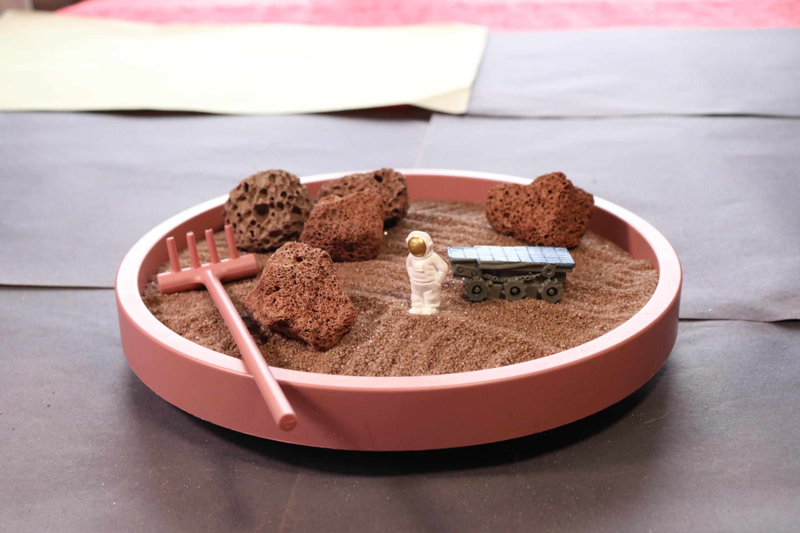 Mars Landing Zen Garden Kit - Japanese Sand Tray for Desk Decor, Stress Relief & Mindfulness Meditation - Perfect for Office, Home Decor & Sand Therapy