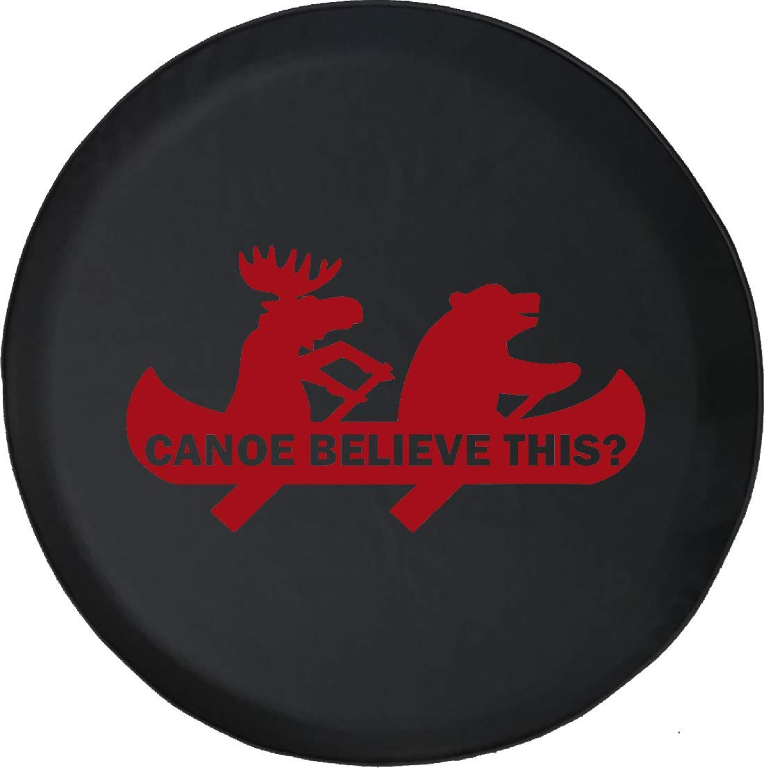 35 Inch Spare Tire Cover with Moose Bear Canoe Design - Universal Fit for SUVs, Campers & RVs | Durable Outdoor Accessory for Road Trips & Camping Adventures